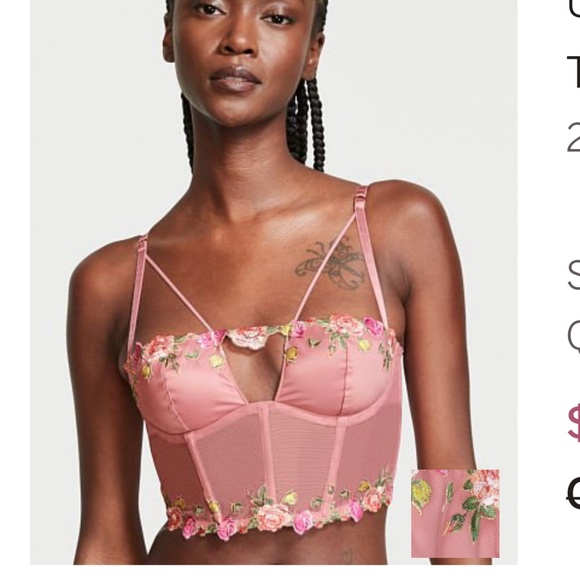 Victoria's Secret Intimates & Sleepwear Victorias Secret Embroidered Unlined Strappy Corset